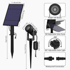 T-SUN Solar Spotlights, 2-in-1 RGB Solar Landscape Spotlights Outdoor Waterproof, Auto ON/Off Dual Head LED Lights for Garden, Yard, Halloween, Christmas Decor(RGB)