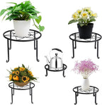 5 Pack Metal Plant Stands for Multiple Plant,Heavy Duty Flower Pot Stands for Outdoor Indoor Plants,Rustproof Iron Round Pot Shelf for Planter