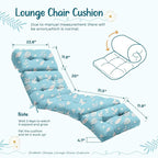 4 Pack Outdoor Chaise Lounge Chair Cushion 75.1 x 22.8 x 4.7 Inches 100% Waterproof Replacement Cotton Patio Pool Lounge Chair Cushion for Outdoor Furniture with Ties, Blue Butterfly