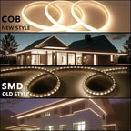 AC 110V COB LED Strip Lights Outdoor Waterproof 65.6ft, 3000K Warm White Super Bright 200W CRI 90+ LED Rope Light, IP65 Flexible Cuttable, for Bedroom Garden Commercial House