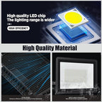 4Pack LED Flood Light Outdoor,250W LED Work Light 25500lmwith 6FT US Plug,IP66 Waterproof Exterior Security Lights,6000K Daylight White Outside Floodlights Slim Design for Playground Yard