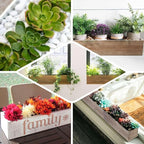 Efavormart 30"x6" Whitewash Wood Planter Box with Plastic Liner, DIY Rustic Rectangle Wooden Box for Succulents, Long Wedding Table Centerpieces and Farmhouse Decor