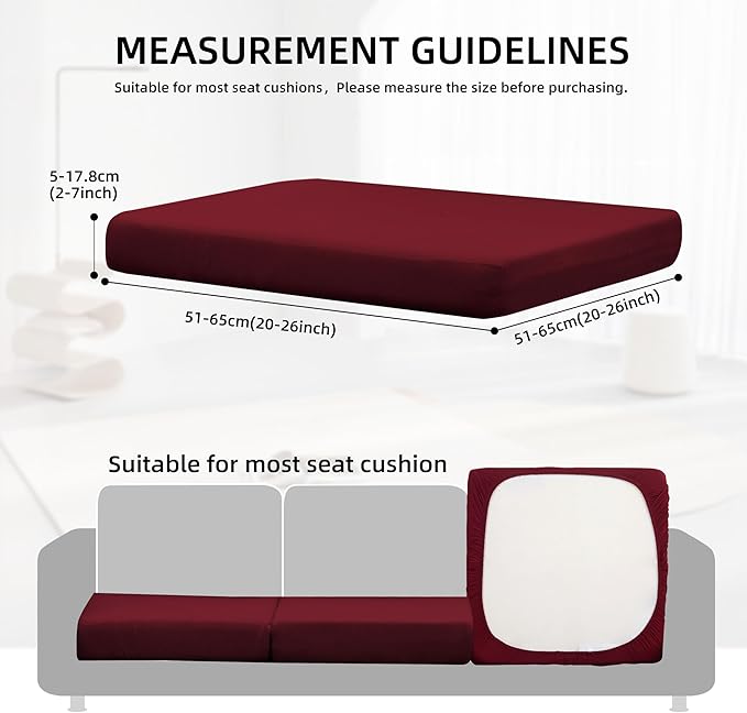 Cushion Covers 14 Pack, Claret Stretch Fit for Patio Furniture