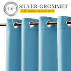NICETOWN 2 Panels Weighted Outdoor Curtains for Patio Waterproof, Thermal Insulated Grommet & Back Tab on Top & Bottom Windproof Sun Blocking Draperies for Gazebo with Fixed Rope, Teal Blue, W66 x L84