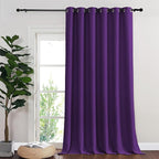NICETOWN Blackout Room Divider Curtains for Sliding Glass Doors 102 Inches Long 1 Panel, Extra Wide Curtains for Doorway Patio Bedroom Living Room (Royal Purple, 80Wx102L, 1 Panel)