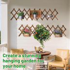 Pack of 4 Extra Thick Wooden Wall Trellis - Expandable Wall Planter Lattice Panels for Climbing Plants, Hanging Vertical Plant Support Fence Frame Outdoor Indoor for Balcony Patio Garden Room