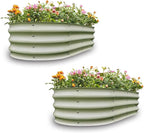 Gardmax 2 Pack Galvanized Raised Garden Bed, Lightweight Planter Boxes Outdoor with Easy Assembly, Large Garden Bed for Vegetables, Fruits, Flower