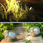 EiGreen Solar Garden Rock Lights Outdoor, 2 Pack 10 LED Waterproof Solar Powered Rock Light，Yard Landscaping Spotlights, for Indoor and Outdoor Decoration