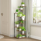 10 Tier Plant Stand Indoor, Tiered Corner Plant Shelf Flower Stand for Living Room, Balcony, Patio, Garden, Rustic Brown