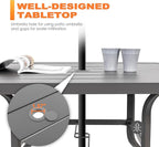 NUU GARDEN 5-Piece Outdoor Patio Dining Set, Slatted 37’’ Square Table with Umbrella Hole and 4 Patio Swivel Textilene Chairs, All Weather Patio Furniture Set for Porch, Backyard, Garden, Poolside