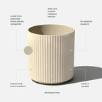 Veradek Demi Series Round Planter for Porch, Patio, Backyard | Durable Plastic-Concrete Material | Modern Décor for Tall Plants, Flowers