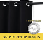 NICETOWN Blackout Curtain Drape for Night Shift - Light Reducing Thermal Insulated Solid Grommet Blackout Window Treatment for Living Room (1 Piece, W66 x L72, Black)