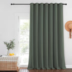 NICETOWN Dark Mallard Blackout Curtains for Bedroom/Living Room 132 Inch Length - Thermal Insulated Room Darkening Grommet Top Window Curtains (100 by 132 - Inch, 1 Panel)