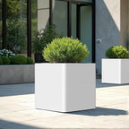 Large Outdoor Planter 26" L x 26" W x 26" H,Metal Square Planter for Outdoor Plants,Heavy Duty Modern Flower Plant Pot for Porch/Patio/Garden