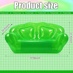 Inflatable Sofa Chair Green PVC Blow Up Couch 2-Seat, 550 lb Limit