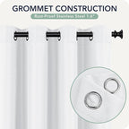 Outdoor Curtains for Patio Waterproof 6 Panels - Windproof, Privacy, Weatherproof Outside Drapes for Gazebo Pergola Porch, Grommet Top and Tab Bottom, 54x108 Inch, White