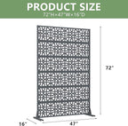 Casaphoria Metal Privacy Screen Outdoor, 72" H x 47" W Freestanding Decorative Privacy Screen for Patio Deck Balcony Garden with Stable Base, Drakgrey-Perilla