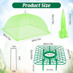 4 Sets Strawberry Plant Support with Mesh Plant Cover,Strawberry Growing Racks Sets with Iron Plant Nails and Storage Bag for Garden Strawberry Vegetables(Green Net - Square)