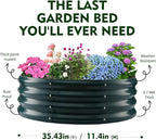 Galvanized Raised Garden Bed for Gardening - 3x3x1ft Round Thickened Metal Planter Box Outdoor for Vegetables, Flowers,Herbs,Above Ground Garden Containers Green