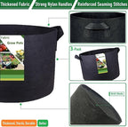 3-Pack 50 Gallon Thickened Plant Grow Bags Large (30x16 in) Heavy Duty Fabric Plant Pots Garden Bag for Potato,Tomato Planter,Herbs Veggies Planting,Flower Pots,Barrel Planter,Leaf Bag,Yard Waste Bags