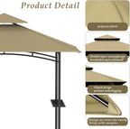 Grill Gazebo Replacement Top, 5 * 8 Outdoor BBQ Top Cover, Double Layer BBQ Gazebo Top Canopy for Model #L-GG001PST-F (Khaki)