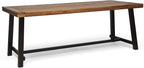Great Deal Furniture Beau Outdoor Eight Seater Wooden Dining Table, Teak and Rustic Metal Finish