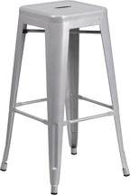 Flash Furniture Commercial Grade 30" High Backless Silver Metal Indoor-Outdoor by FlashFurniture