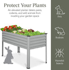 Best Choice Products 48x24x30in Galvanized Raised Garden Bed, Metal Elevated Planter Box, Vegetable Garden for Backyard, Patio, Balcony - Moonlight Gray