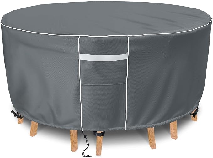 Gasadar Round Patio Furniture Cover, Waterproof Outdoor Furniture Covers by Gasadar