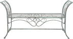 SAFAVIEH Outdoor Collection Adina Victorian Antique Dark Green Wrought Iron 51-inch Wide Garden Bench