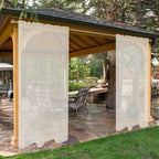 SpaceDresser Waterproof Outdoor Sheer Curtains for Patio - 2 Panels Rod Pocket Indoor Voile Sheer Curtain for Living Room,52W x 84L inch, Ivory