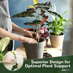 15-Pack Adjustable Plant Support Stakes with Movable Clips, 3-Size(6.7/10.6/14.6in) Green Garden Stakes for Potted Plants Indoor Outdoor, Orchid Tomato Rose Single Stem Support, Sturdy & Reusable