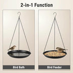 Hanging Planter for Indoor Outdoor, Plant Hanger, Hanging Plant Holder, Plant Pot Shelf Basket for Window Wall Ceiling Garden with Chains and Hooks, 2Pcs (Round)