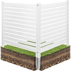 VEVOR 48" W x 48" H Vinyl Fence Panels, Air Conditioner Fence, Outdoor Privacy Screens for Trash Can, Pool Equipment Enclosure, Privacy Screen Kit Louvered Panels (2 Panels)
