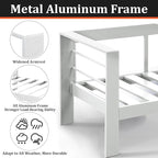 Kiss the Water Outdoor Patio Furniture Loveseat Sofa, All-Weather Metal Aluminum Patio Couch with 5" Thick and Soft Cushion and Wide Arm, Outdoor Couch for Balcony, Porch, Backyard