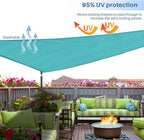 E&K Sunrise 21' x 21' x 21' Sun Shade Sail Triangle Canopy Shade Cover UV Block for Patio Backyard Garden Outdoor (Turquoise)