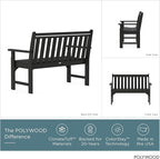 POLYWOOD GNB48BL Vineyard 48" Bench, Black