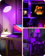 EDISHINE PAR38 Purple & Orange LED Flood Light Bulbs Outdoor, Dimmable LED Light Bulb, 18W(120W Equivalent), Outdoor Weatherproof Light Bulb for Party, E26 Base, 2 Pack