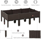 Outsunny 6 Piece Raised Garden Bed with Legs, Planter Box Raised Bed to Grow Flowers, Herbs & Vegetables, Brown