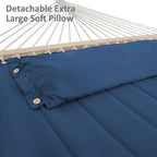 SUNCREAT Extra Large Hammocks for Outside, Heavy Duty Hammocks with Stands Included, Navy