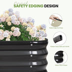G GOOD GAIN 4-in-1 Adjustable Raised Garden Bed Kit | Galvanized Planter Boxes for Vegetables, Flowers | 12" Tall, Multiple Sizes (5x3x1ft, 4x4x1ft, 6x2x1ft, 7x1x1ft) | Outdoor Metal Raised Bed, Grey