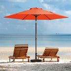 JEAREY 7.5FT Patio Umbrella Market Table Umbrella with 6 Sturdy Ribs, Push Button Tilt/Crank Outdoor Umbrella for Garden, Deck, Backyard, Pool and Beach,Orange