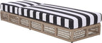 SAFAVIEH Outdoor Patio Furniture Collection - Gillian Heather Tan Rope Daybed, Black Stripe Cushion, Coastal Sunlounger, Fully Assembled (PAT7527E)