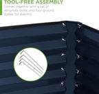 Best Choice Products 6x3x2ft Outdoor Metal Raised Garden Bed, Deep Root Box Planter for Vegetables, Flowers, Herbs, 269 Gallon Capacity, 100% Non Toxic Materials - Navy