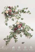 Artificial Greenery Floral Swag Set of 2, Dusty Rose/Mauve Silk Wedding Decor