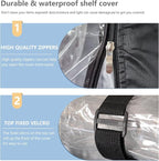 Waterproof Shelf Cover,Outdoor 600D Heavy Duty Dustproof Storage Shelves Cover,36''x14''x72'' Shelf Covers for Wire Shelving with Zippers,Storage Rack Covers with Clear Front