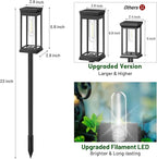 BesLowe Upgraded Solar Pathway Lights Outdoor, 8-Pack Large LED Solar Light Outdoor Waterproof, Super Bright Outside Lights for Yard, Sun-Powered Landscape Lighting for Garden Walkway, Cool White