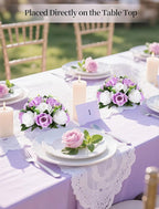 Artificial Flower Balls in Lilac and White Silk Roses for Centerpieces