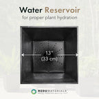 Tierra Verde 2-Pack Indoor & Outdoor Self-Watering Square Planters, Large, Sonata, Black - Planter Containers for Plants and Flowers - Gardening and Landscaping Accessories