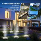 Solar Lights Outdoor Waterproof, 12 Pack Solar Ground Lights with Large Capacity Battery, High Efficiency Solar Powered Lights for Outdoor Garden, Patio, Pathway and Yard (Warm Light)